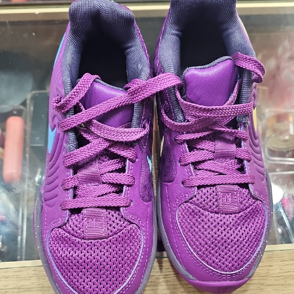Nike Kids Purple Sneakers with Blue Swoosh